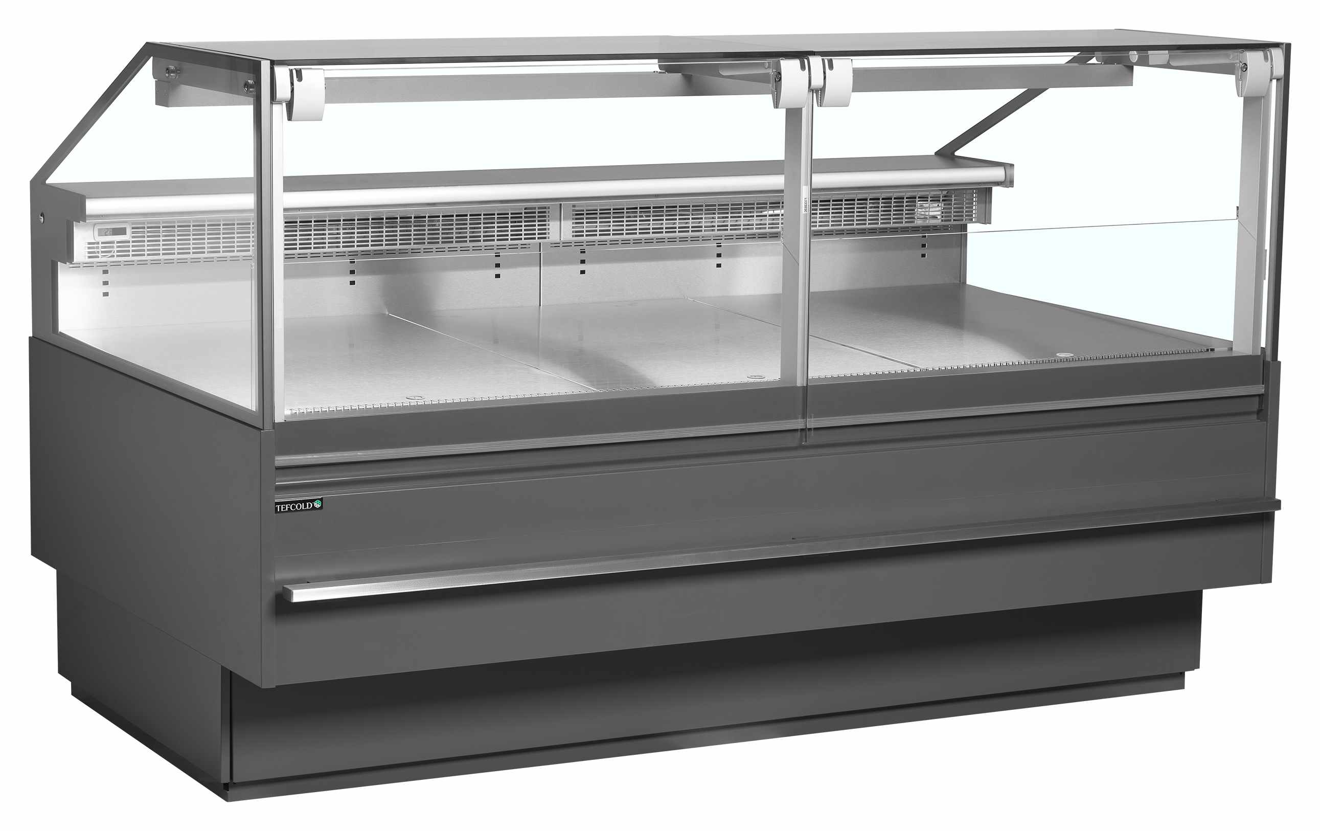 Vitrine professionnelle positive grise RAL7015 avec réserve 489 l 900 mm - SOCA18790A - Tefcold