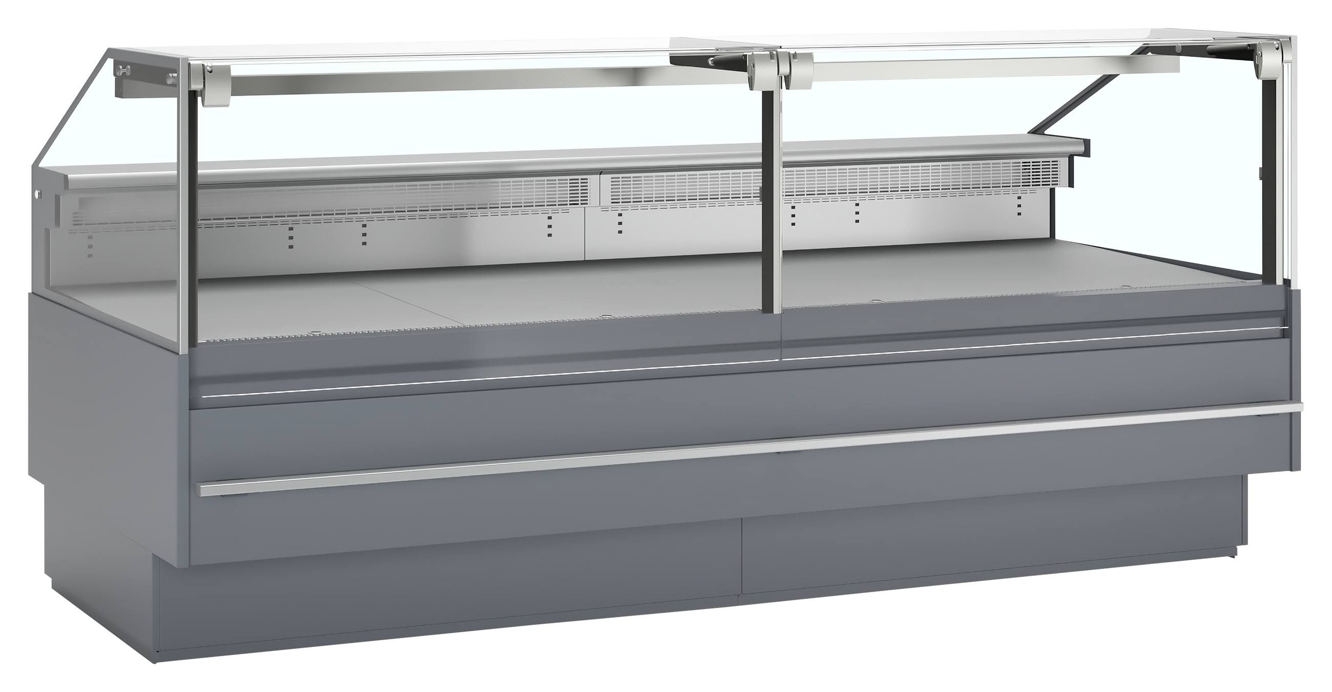 Vitrine de service professionnelle grise RAL7015 positive avec réserve 900 mm - SOCA25090A - Tefcold