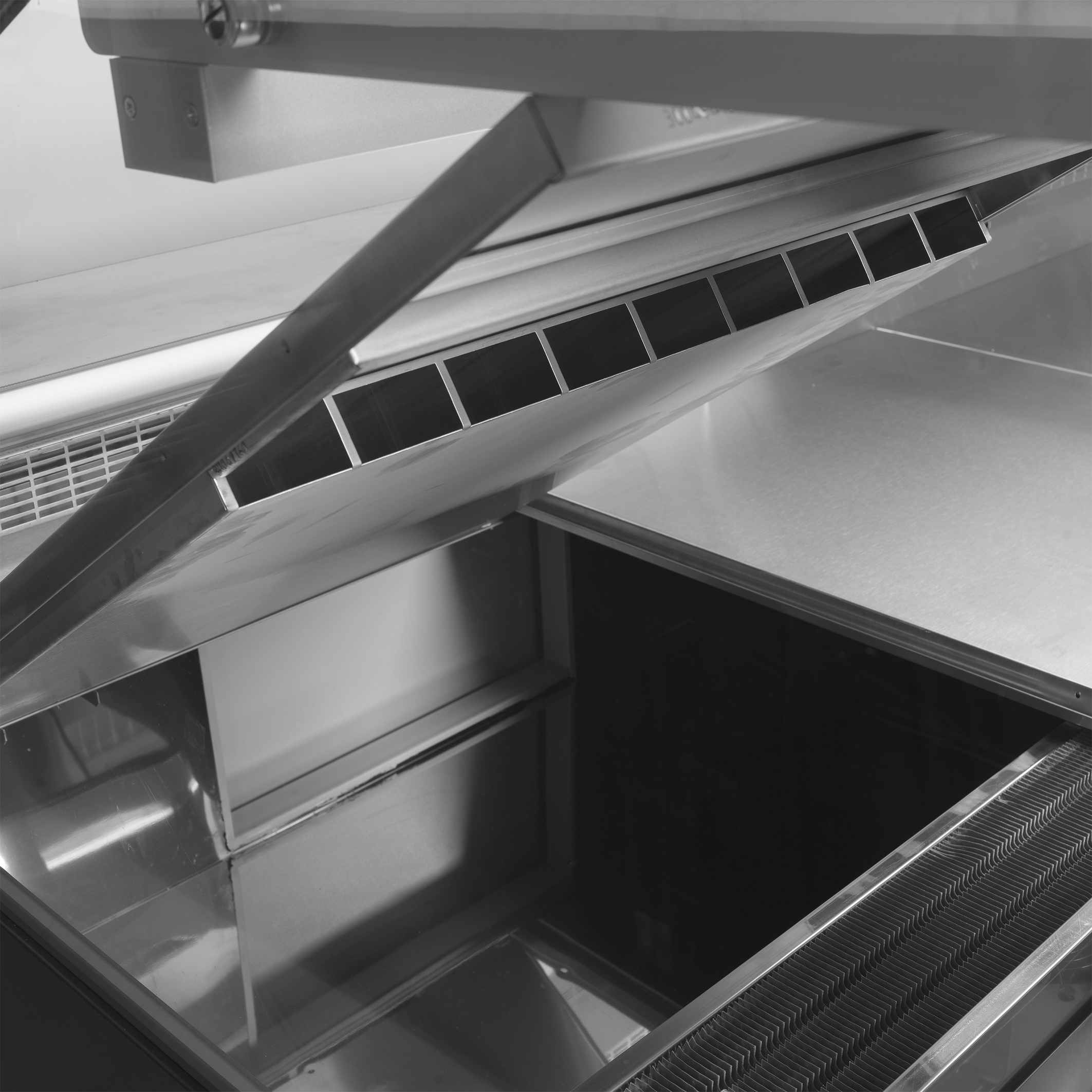 Vitrine de service premium positive avec réserve, 900 mm noire - SOCA37590B - Tefcold en cuisine professionnelle