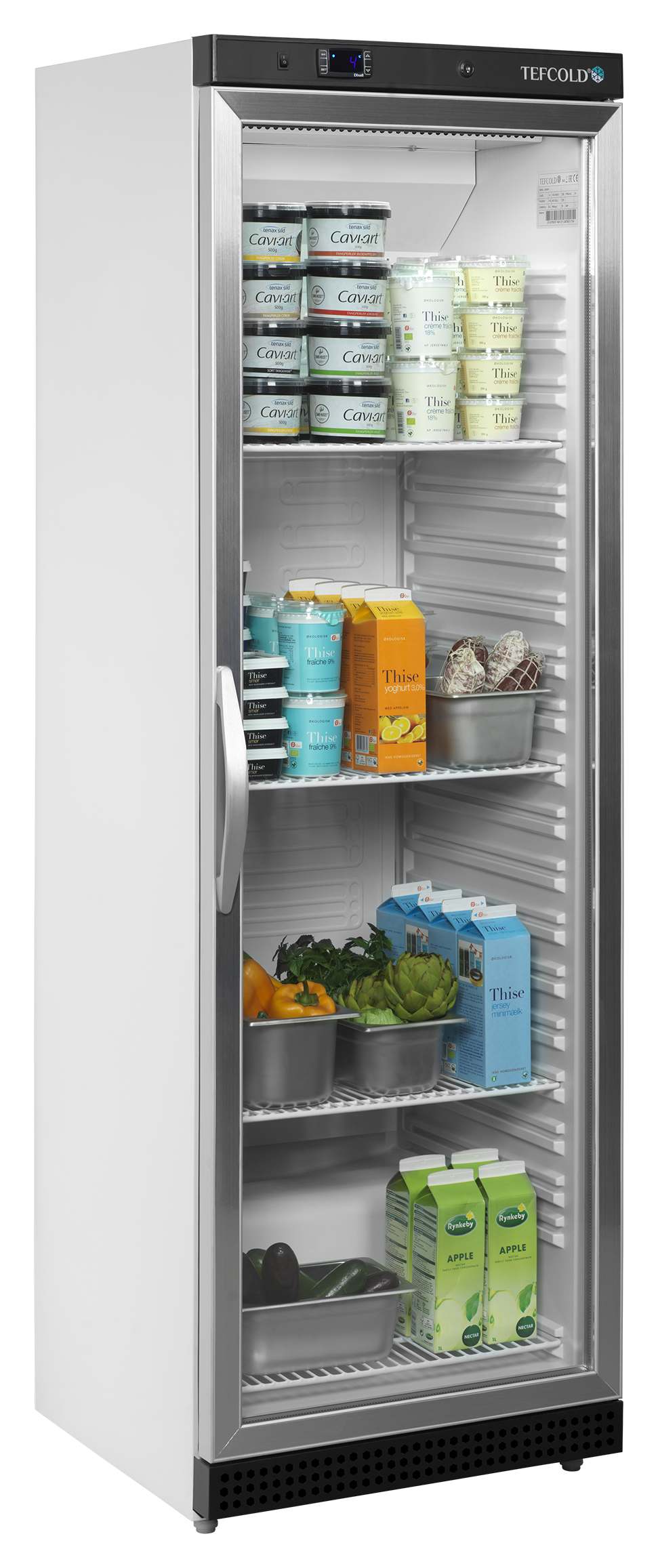Meuble réfrigéré professionnel 1 porte vitrée Blanc positif 350 l - UR400G - Tefcold en cuisine professionnelle